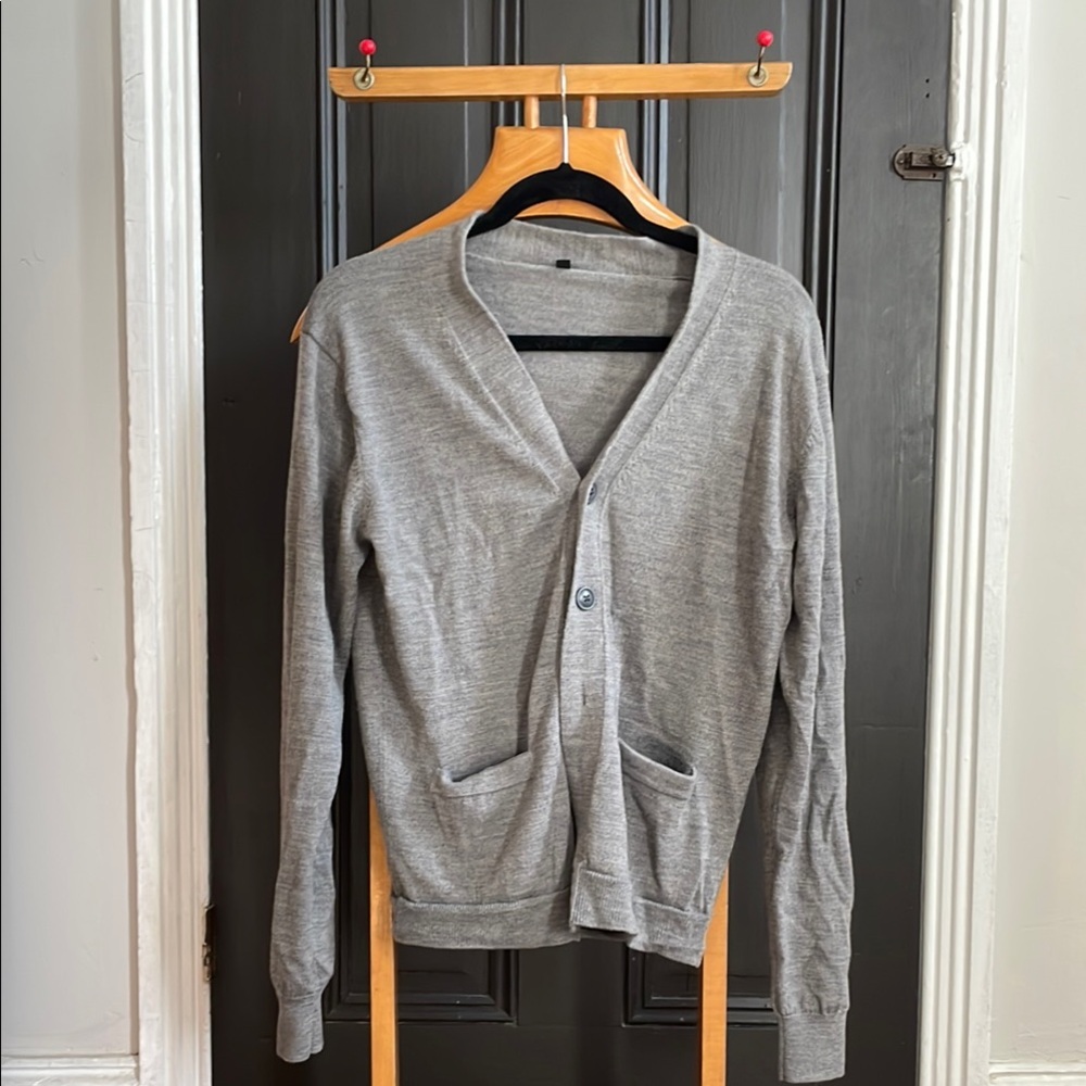 Gray Button-Up Cardigan